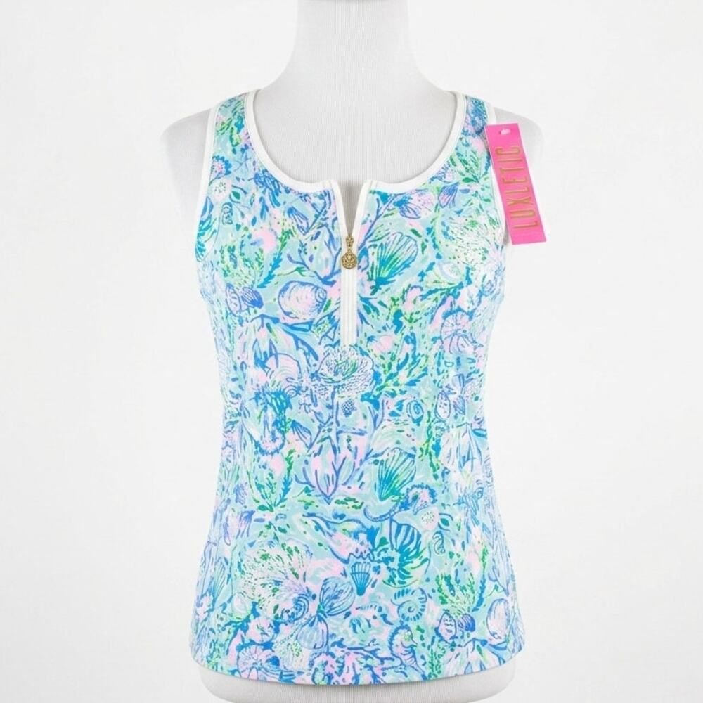 NWT Lilly Pulitzer Luxletic Canna Bra Tank UPF 50+ Soleil It On Me Women's M